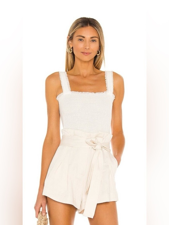 Alice + Olivia Tops - New! Alice + Olivia Penelope White Smocked Crop Tank Top 🤍 Small